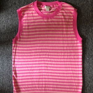 NWOT J. Crew Pink Striped Shell